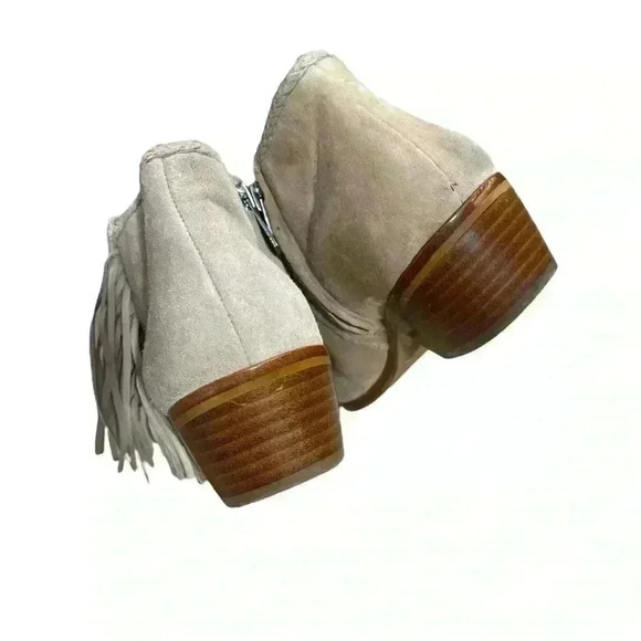 Sam Edelman Paige Zipper Fringe Ankle Bootie Boots Putty Size 8 - Picture 3 of 7